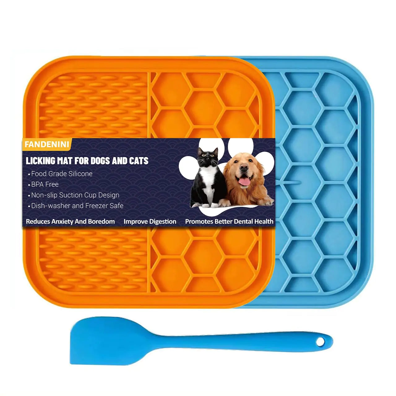 2-Pack Lick Mat for Dogs Silicone Dog Licking Mats